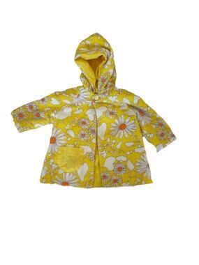 Vintage Toddler Terry Cloth Robe Handmade Yellow Daisy Swim Cover Up Size 2/3